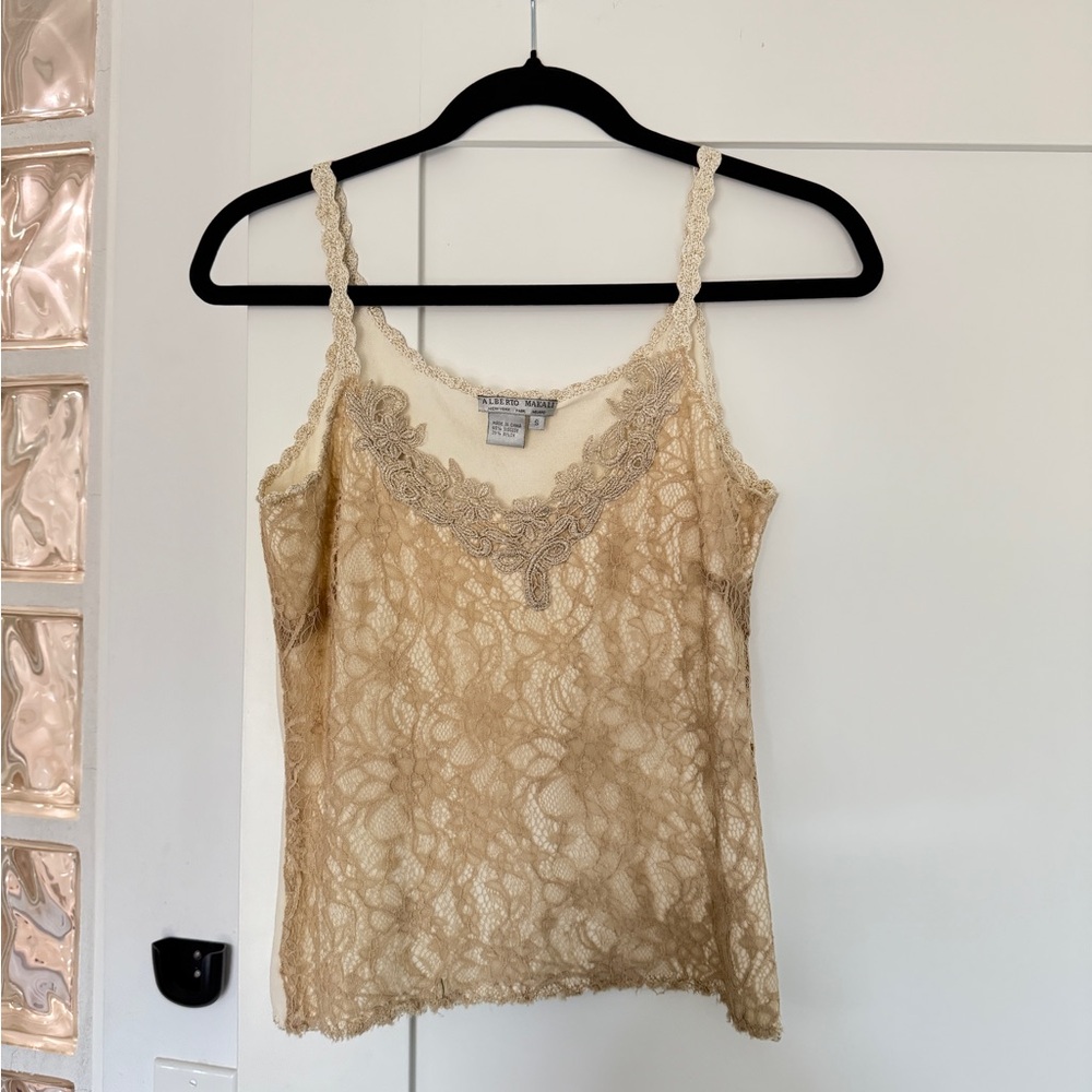 Alberto Makali Lace Camisole in Beige